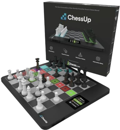ChessUp 2 tableros de ajedrez electrónicos de Bryght Labs - WiFi integrado, motor de ajedrez - Incluye juego de ajedrez TouchSense piezas - Tablero de ajedrez inteligente iluminado - con IA, lecciones