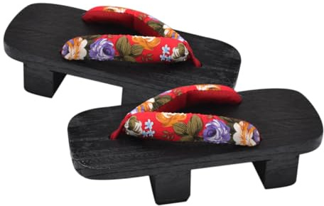 SAFIGLE Zoccoli Giapponesi Misura 38 in Legno Nero Donna Estivi Sandali Platform Comodi per Uso Leisure e Intrattenimento Adatti per Uso Quotidiano