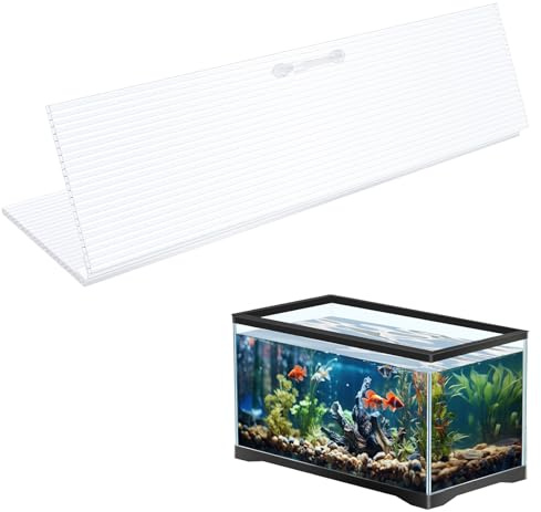 Sieral Aquarium Canopy Set Polycarbonate Greenhouse Panels 15.37 x 7.63 x 0.12 Inch for 5/10 Gallon Fish Tank Without Center Brace Aquariums Cover Fish Tank Lid, Clear