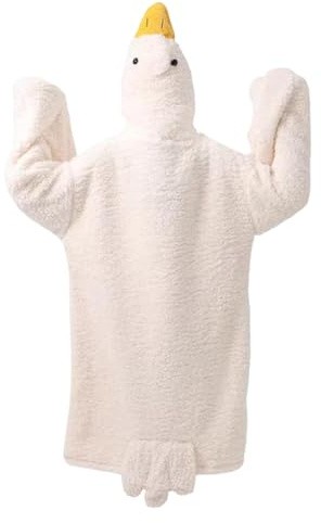 Blanket Hoodie | Geese Shape Hooded Blankie Sweatshirt | Soft Pajamas for Women Men Adults Students Winter Lounging Reading Books Watching TV Movie Watchers Cold Weather Homebodies White