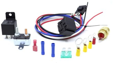 12V 4 Wire Electrical Relays Switches Set For Engine Cooling Fan Mounting And Grounding Systems Electric Radiator Fan Wiring Harness