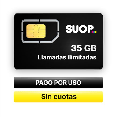 Tarjeta SIM prepago con 35 GB y Llamadas ilimitadas. Tarjeta de teléfono con Datos y Minutos para móvil. Prepago sin cuotas ni Cuenta bancaria.