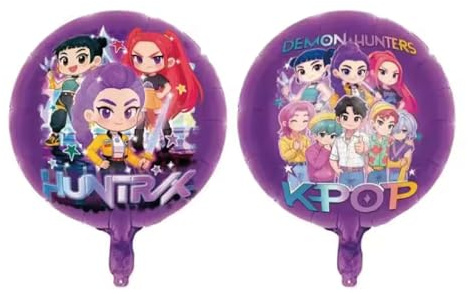 Pack de 2 Globos Foil 45cm Decorativo (Demon Hunter, K-Pop, Huntrix)