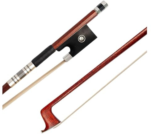 Arco híbrido de Pernambuco, núcleo de fibra de carbono, rana de ébano, crin Natural for violín/viola/violonchelo/contrabajo(4-4 Violin Bow)