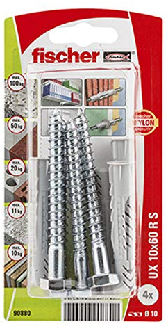Fischer 090880 – Blister Taco Nylon UX 10 x 60 RSK NV