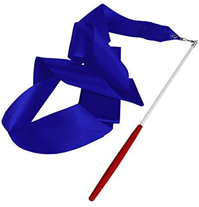 4M Dance Gym Ribbon Rhythmic Art Gymnastic Streamer Baton Twirling Rod UK (Blue)