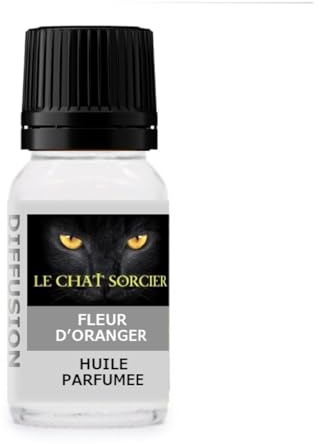 Le Chat Sorcier - Parfum d'Ambiance - Huile Parfumée - Fleur d'Oranger (10ml avec compte-gouttes)