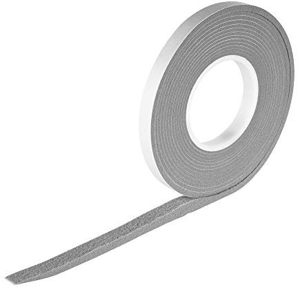 Kompriband 10,0 m lang, 10/3 Grau, selbstklebend, expandiert von 3 auf 12 mm, Rollenbreite 10 mm, aus Acryl 300, geeignet als Türdämmung, Fensterdichtung, Quellband, Dichtungsband