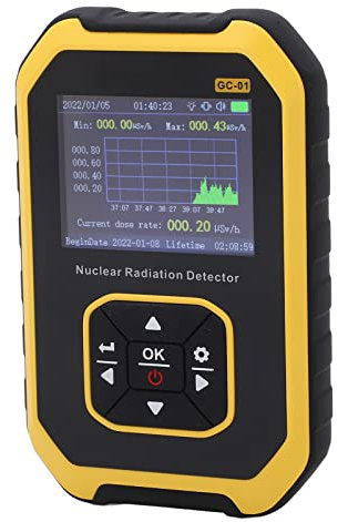 CCYLEZ Contador Geiger β γ Rayos X Contador Geiger Multifuncional Radioactividad Monitoreo en Tiempo Real Medidor de Radiación de 3 Modos para CT, Azulejos, Mármol, Alimentos, Metales