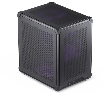 JONSBO C6 Black Mini MATX Mesh PC Case,Simple Compact Desktop Micro ATX Chassis,Upper Cover/Side Panel Tool-Free Open pc case, ATX Power Bite (L185mm Max.),Support 75mm CPU Cooler,GPU200-255mm