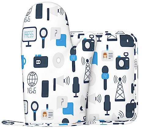 Press TV Notizie Guanti Da Forno E Supporti Da Pentola Resistente Al Calore 2pcs Set BBQ Guanti E Pastiglie Per Cottura Cottura Grigliare