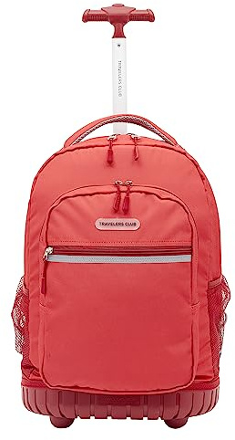 Travelers Club 18 Rolling Backpack with Shoulder Straps, Red