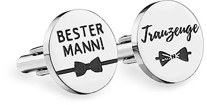Manschettenknöpfe für Trauzeugen, Hochzeit, Edelstahl, für beste Männer