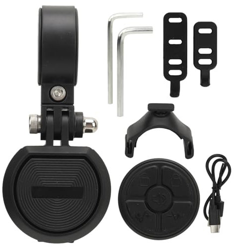 Alomejor Einstellbare Fahrradhupe 80-130 dB, Fernbedienung USB-Aufladung IPX6 Wasserdicht f¨¹r Mountainbikes