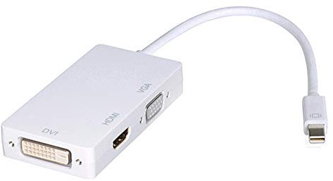 Bolwins B57S 1080P Mini Displayport a HDMI DVI VGA 3 en 1 Adaptador Convertidor, Mini DP Macho a HDMI/DVI/VGA Hembra