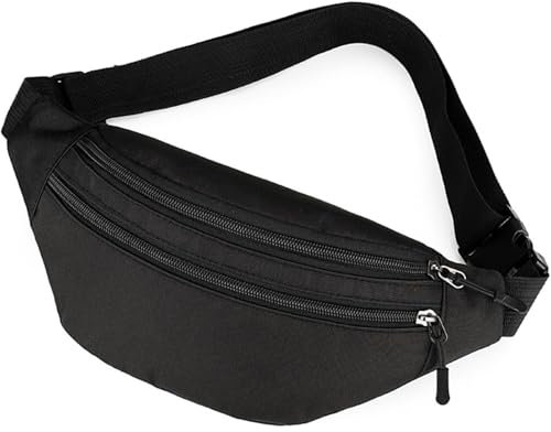 Bauchtasche,Bauchtasche Damen,Bauchtasche Wasserdicht, Bauchtasche Schwarz, Mit Mehreren Taschen, Bauchtasche für Damen Und Herren, für Outdoor-Sportarten, Training, Reisen, Jogging, Wandern