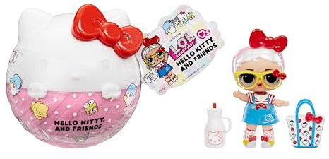 L.O.L. Överraskning! Älskar Hello Kitty och Friends Tots – inkluderar 1 docka, levereras med mode och tillbehör, Hello Kitty-formad boll, blindförpackning, samla alla 8 dockor