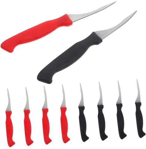 PRETYZOOM Juego de 10 Cuchillos de Acero Inoxidable para Pelar Camarones, Herramienta Fácil de Limpiar para Cocina Diseño Simple y Funcionalidad para Cortar Pescado