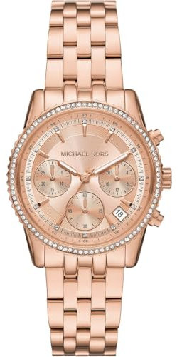 Michael Kors Women's Mini Bryant Chronograph, Rose Gold-Tone Stainless Steel Watch, MK7531