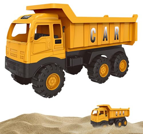 Bagger Spielzeug ab 3 jahre,Baustellenfahrzeuge Kinder,Baggerfahrzeug Geeignet als Sandspielzeug und für das Kinderzimmer,Starke & Flexible Teile,Sandkasten Kinderbagger für 2+ Jahre (Dumper)