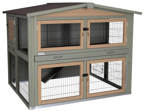 Kerbl Pet Nagerstall Suite, 134x115x111 cm, Kaninchenstall, Hasenstall, Holz, Kaninchen, Hasen
