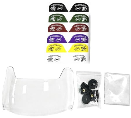 KQFCAZRE Visière de Football Américain, Visière de Rugby, Facile à Installer, Adaptée Au Port de Lunettes, pour Casques de Football Américain Enfants, Masque F, Antitifogue Claire