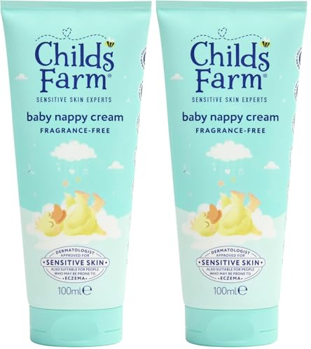 Childs Farm Baby Nappy Cream, Fragrance Free | Soothing, Moisturising & Hydrating | Suitable for Newborns with Dry, Sensitive & Eczema-prone Skin, 100ml (Pack of 2)