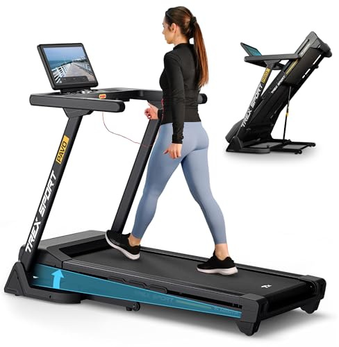TREX SPORT Elektrisches Laufband für zuhause TX-1000TM PAVO | Laufband klappbar bis 16 km/h, LCD-Touchscreen | Treadmill mit 24 Programmen, bis 130kg