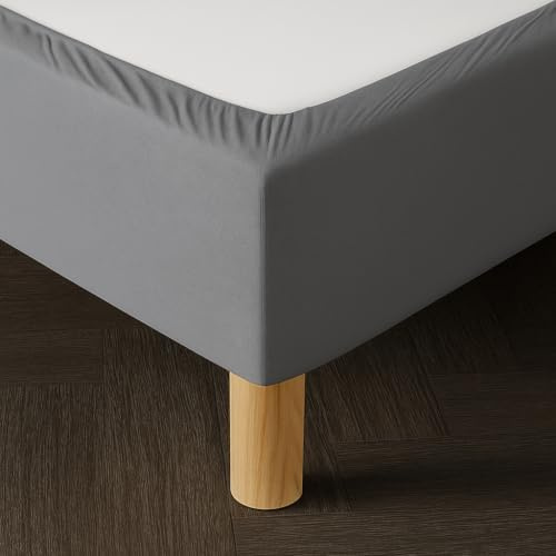 Dahlica Vestiletto Matrimoniale 200x200 Grigio – Tessuto Morbido ed Elastico – Finitura Impeccabile – Facile da Installare