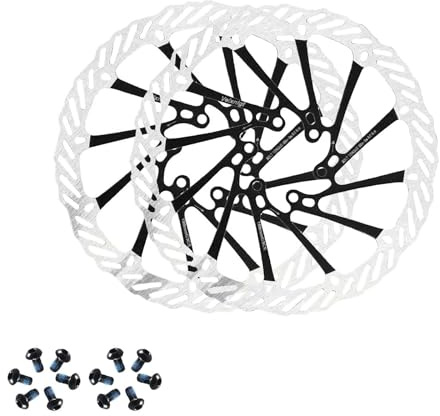 Velxnigt Rotore del disco freno in acciaio inossidabile per bicicletta da 180mm,con 12 bulloni di montaggio,adatto alla maggior parte delle bici da strada,mountain bike,MTB,BMX(G3 Nero)