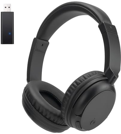 Boannice Auriculares para TV Inalámbrico para Personas Mayores y Adultos,Auriculares 2.4G y Bluetooth 5.3 con Transmisor USB,Latencia Ultra Baja,10H de Reproducción para TV,PC,Dispositivos de Audio