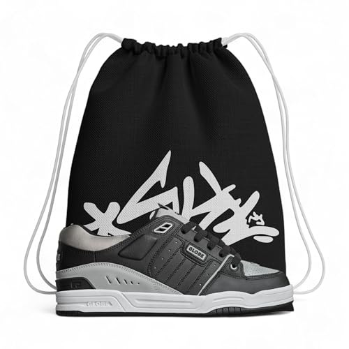 Chaussures de Skateboard - Globe Fusion Trainers Noir/Gris Acier/Blanc de Gymnastique - Amorti, Résistants - Semelle Robuste - Plus Sac, Noir , 39 EU