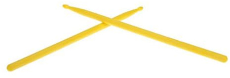 OSALADI Paire de Baguettes en Nylon Légères Jaunes pour Tambour, Bâtons Professionnels Adaptés aux Batteurs, Accessoires Indispensables Batterie