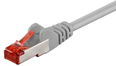 Cable CAT 6 Cable de red LAN para Gigabit Ethernet Cable de conexión blindado S-FTP con conector RJ45, 10 metro, gris