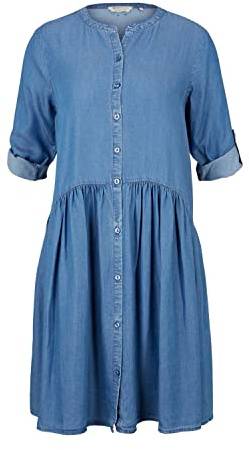Tom Tailor Denim Women's 1030680 Dress, 10119-Used Mid Stone Blue Denim, S