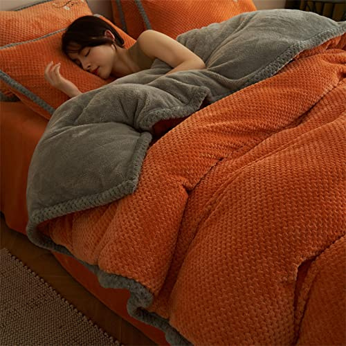 TGPOLI Sabanas 150 Invierno Coralina,Juego EdredóN De Franela Lisa,Forro Polar De Coral De Invierno MáS Funda De EdredóN De Terciopelo, Ropa De Cama, Manta, Madre E Hija