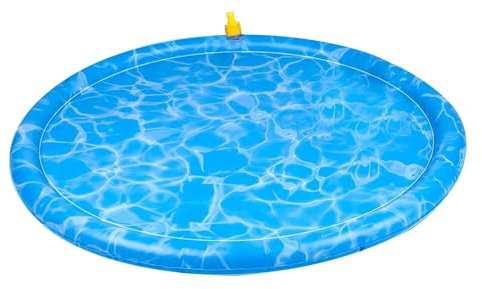 maxxpro Hundepool und Kühlmatte - Ø100 cm - Hundeplanschbecken und Kühlmatte für Hunde - mit Sprinklern - PVC - Blau