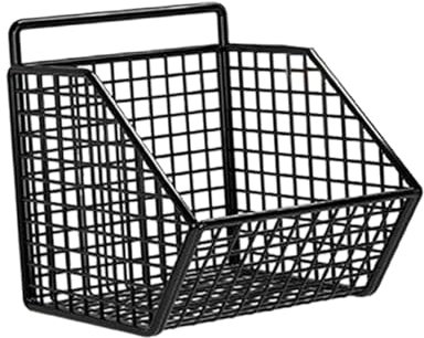 perfk Cesto di frutta rustico da appendere al muro in filo metallico, organizer per cucina, bagno, soggiorno, Griglia Unica