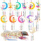 HONMOK 12 Stück Fee Windspiel Bastelset Kinder Holz Windspiele Basteln Feen Klangspiel Bastelhandwerk zum Bemalen Kreativsets Geschenke für Mädchen Geburtstag Party