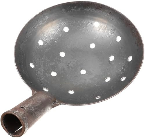 Lurrose Pala de drenaje para fugas de jardín, cabeza redonda, tamiz de arena de metal, pala de tamizado portátil, barro y lodo, hormigón, acero inoxidable, repuesto