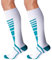 MEGAVOW 1 Paar Kompressionsstrümpfe Sport für Herren Damen, Kompressionssocken Stützstrümpfe Laufsocken, Compression Socks für Sport Laufen Flug Reisen, S/M, Weiß&Grün