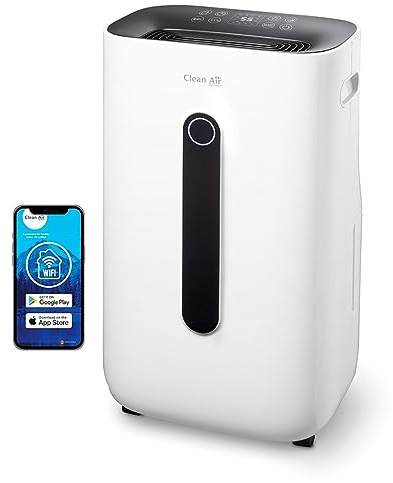 Luftentfeuchter und Luftreiniger - Clean Air Optima CA-708 SMART- Entfeuchtungsleistung bis 25 Liter/Tag - mit HEPA-Filter, Ionisator & UV-C Lampe - Geeignet bis 90m²/225m³