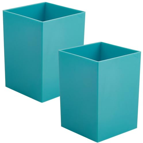 craspire Pot à Crayons Cuboïde pour Bureau Conteneur de Rangement pour Stylos Tasse de Papeterie de Bureau Organisateur D'Accessoires Boîte de Conteneur 2 Paquet de Cylindre de Tiroir de Bureau