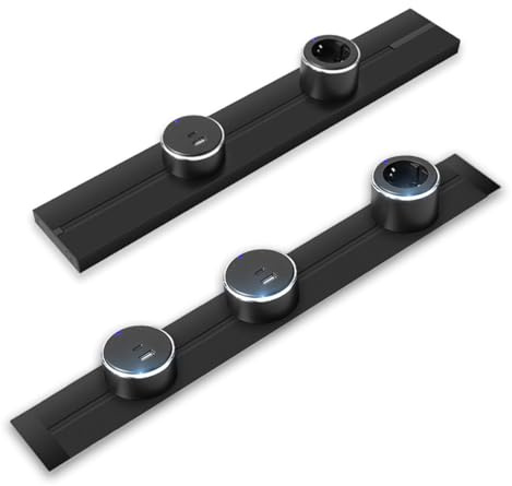 Luxus-Time Flexibles Steckdosen & USB Schienensystem Stromschiene modular Aufputz Unterputz power track Aufbauschiene (USB-A/C Modul)