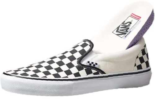 Vans Slipon Skateboard Scarpe Sportive Sneakers Scacchi Unisex Adulto Versione Skateboard Soletta Estraibile 2025 (Scacchi Natural Black, Sistema Taglie Calzature EU, Adulto, Numero, Media, 44)