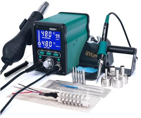 Lötstation, 995D+SMD Lötstation Mit Steckbarer Heißluftpistole Lötkolben BGA Rework Station Telefonreparatur Schweißstation