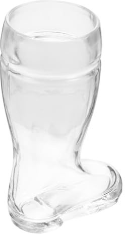 FIXOSHEE Vaso de Vidrio Transparente con Diseño de Bota Copa de Bar Gruesa y Estable para Cerveza y Bebidas Espirituosas Hogar y Eventos
