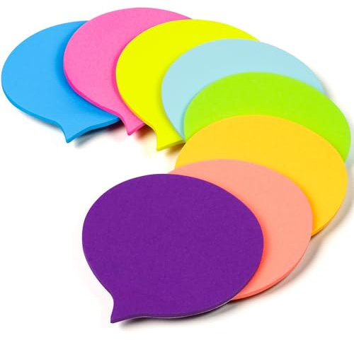 AUAUY 240 Sheets Bubble Sticky Notes with with 8 Color Self-Stick Notes 8 Pads/Pack, Memo Cute Post, Colourful Notepads, Small Pads for Writing in Text Books School Office, 2.95 x 2.95 in