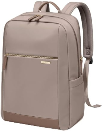 Golfkvalitet laptopryggsäck för kvinnor affärsresor laptopväska högskola dator ryggsäck, Krämigt kaffe, 15.6 Inch