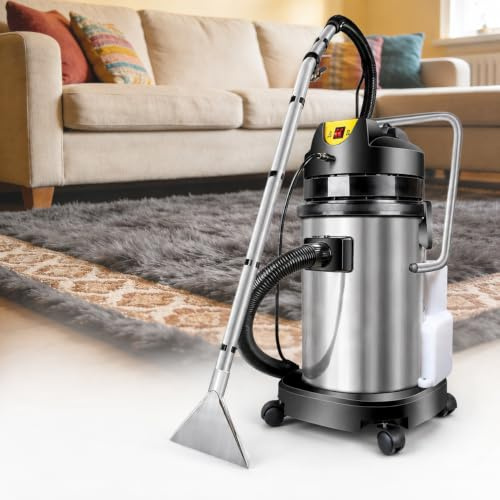 Kommersiell Mattvätt, Våt- och Torrdammsugare med Tillbehör (40L) | 7 m Elkabel och Två Slangar på 2,5 m Ger Stor Räckvidd för Hem, Kontor, Hotell, Verkstäder och Fordonsinteriörer Dagligen